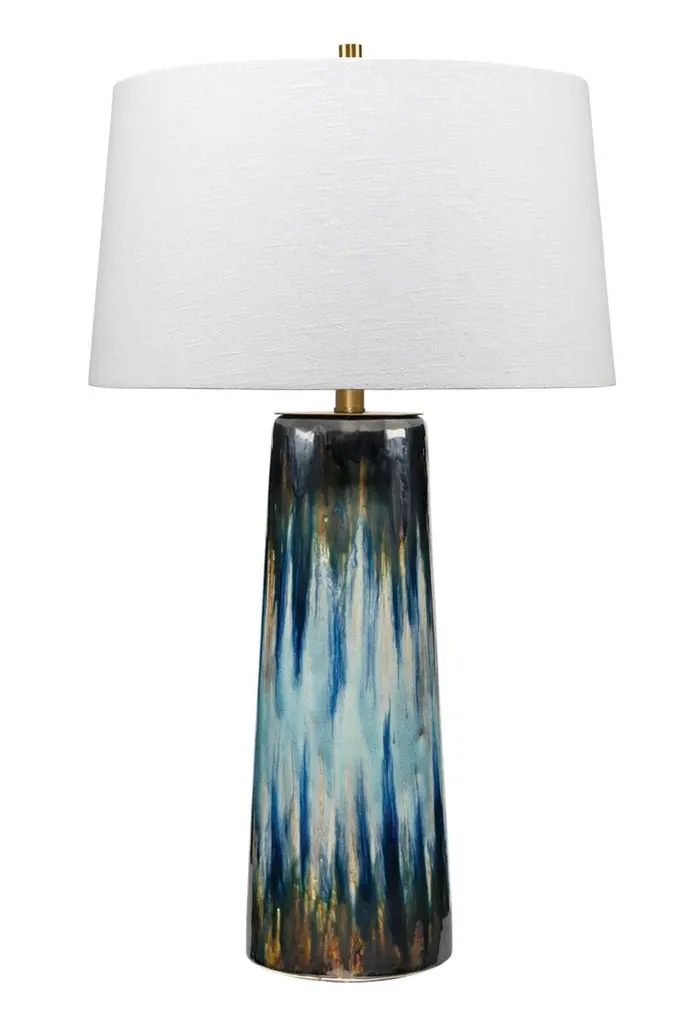 Brushstroke Table Lamp,  Aqua/navy