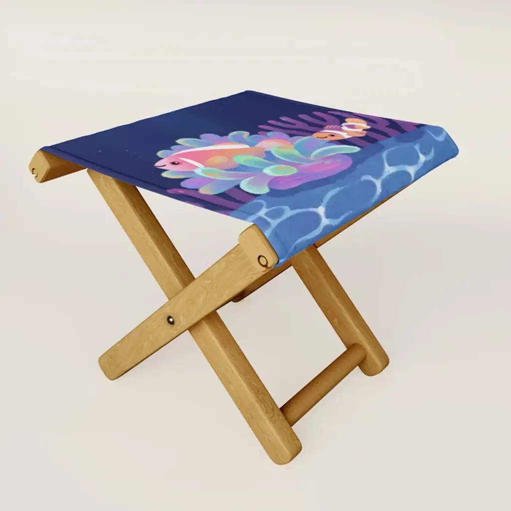Pink Skunk Clownfish Folding Stool
