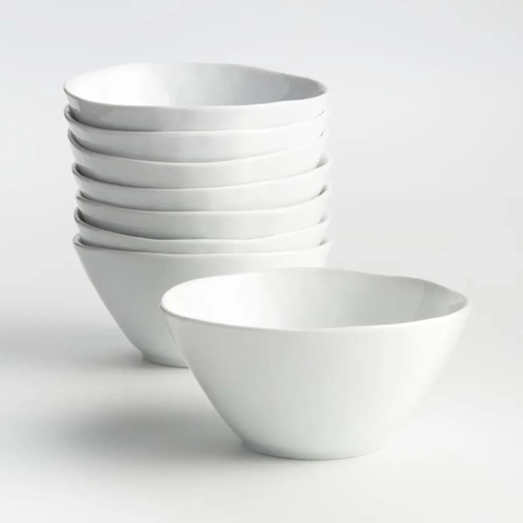 Mercer White Porcelain Cereal Bowls, Set Of 8