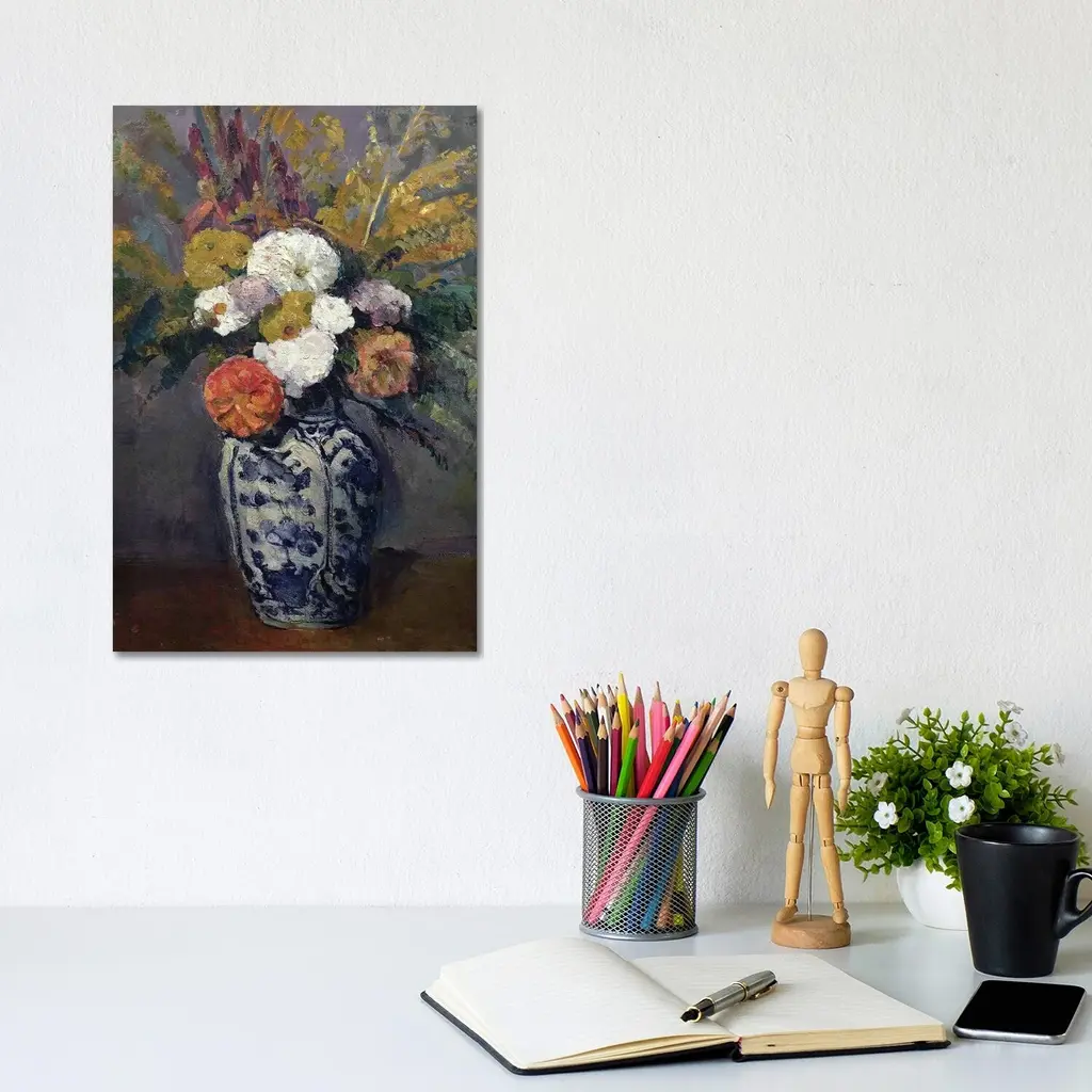 Icanvas "Dahlias, C.1873 " By Paul Cezanne Canvas Print - 12x8x0.75
