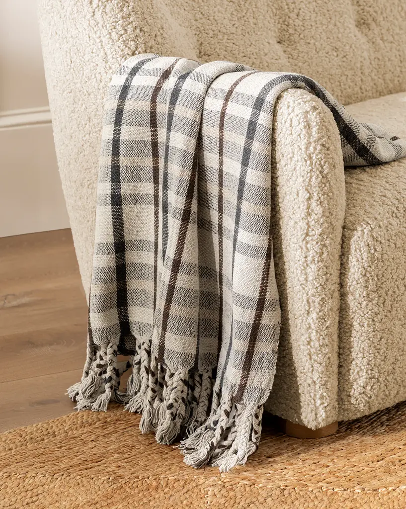 Plaid Tasseled Throw
