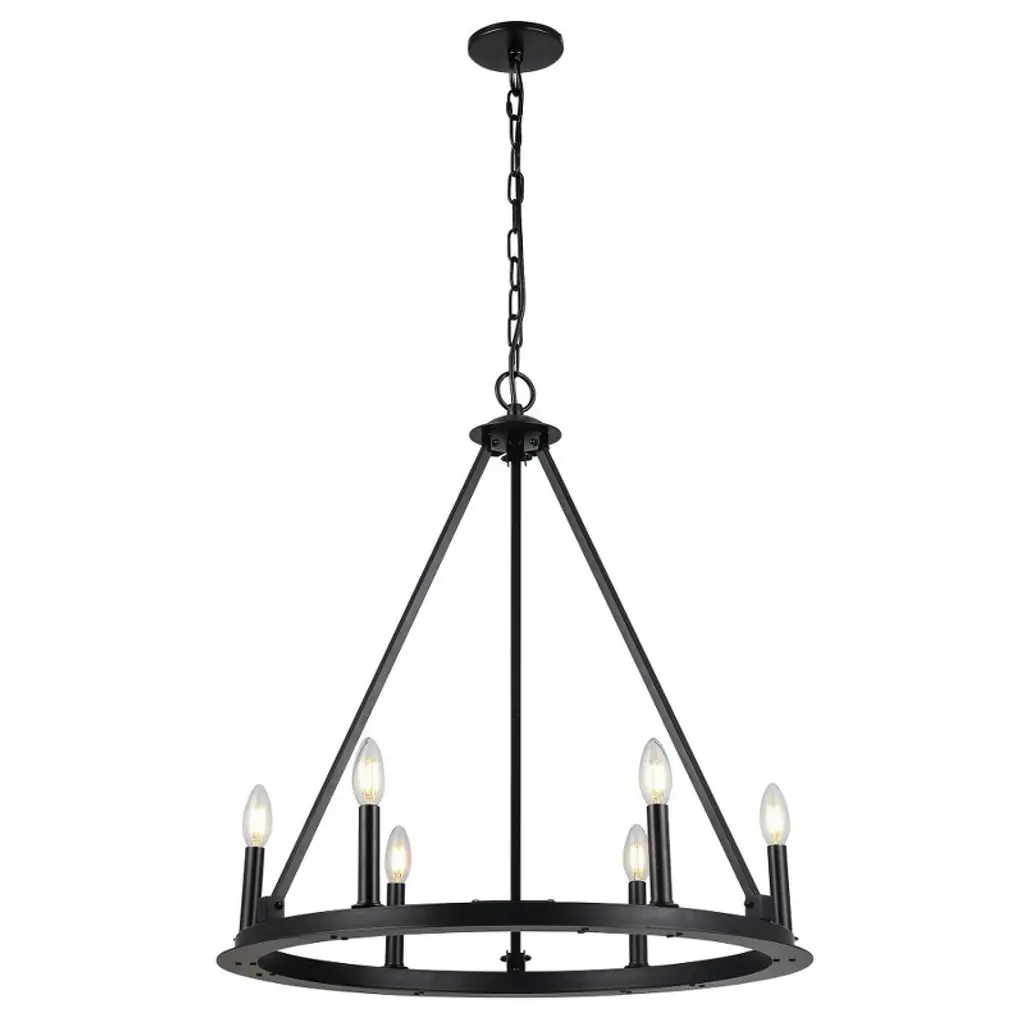 Dainolite Colby 6 - Light Chandelier In  Matte Black