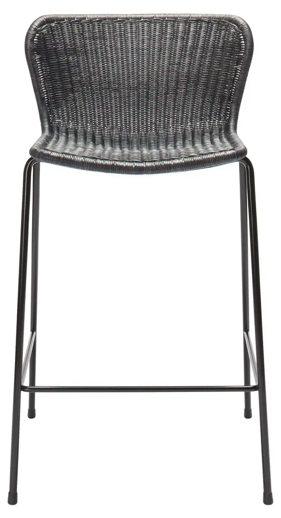 Caden Rattan Counter Stool, Charcoal