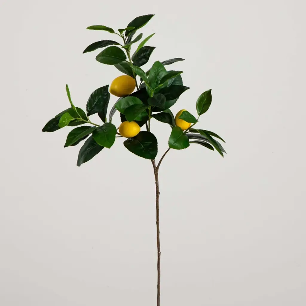 28in. Artificial Lemon Stems, Set Of 3 (Set Of 3)