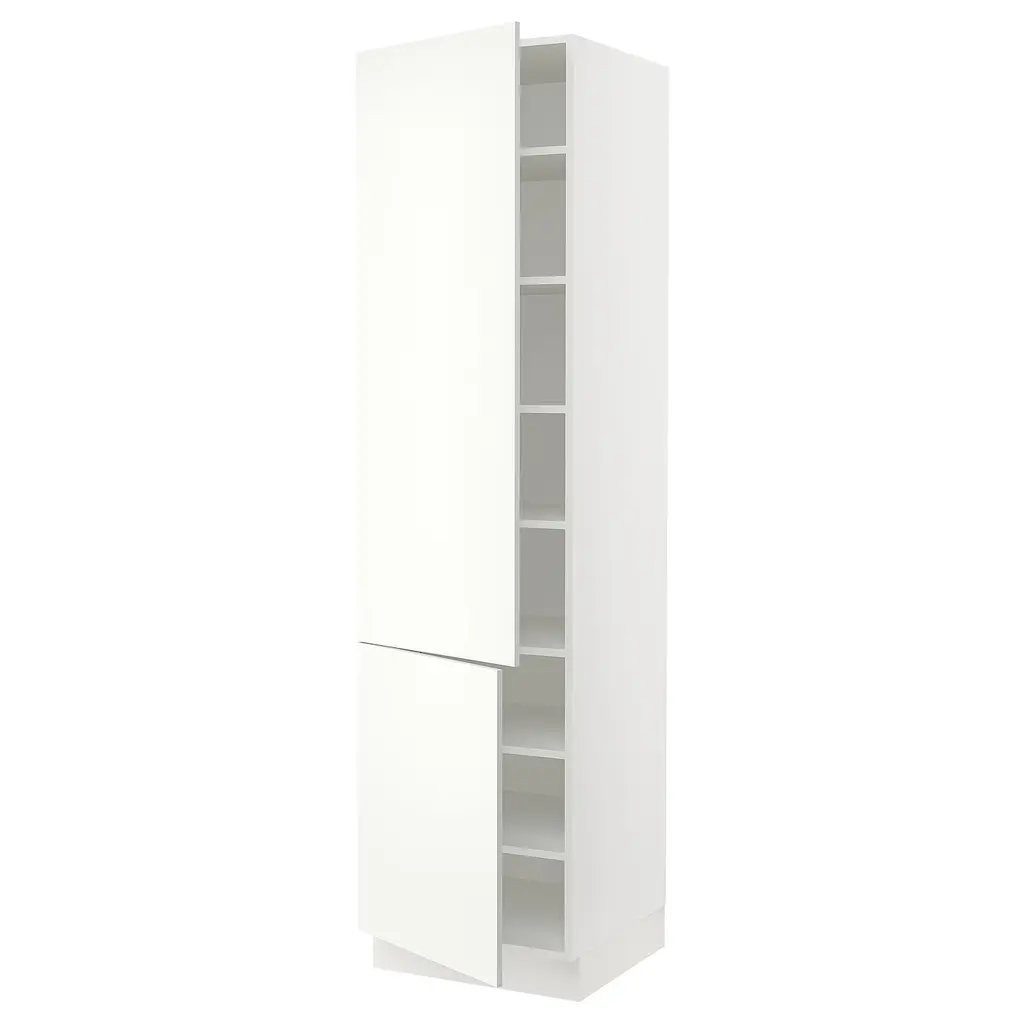 Sektion High Cabinet With Shelves/2 Doors - White/vallstena White 24x24x90 "