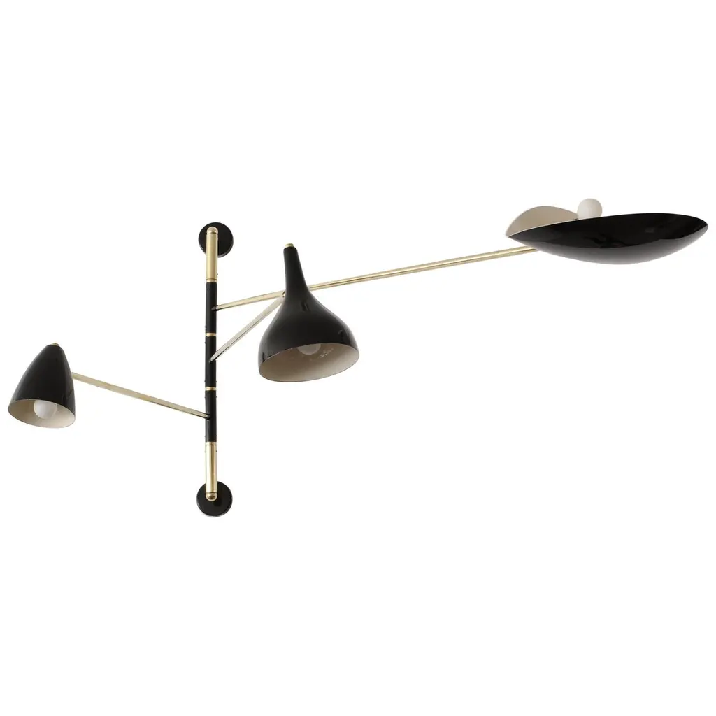 Articulating Italian Three-Arm Sconce