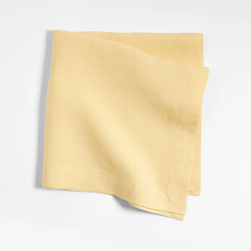 Marin Straw Yellow European Flax Tm-Certified Linen Napkin