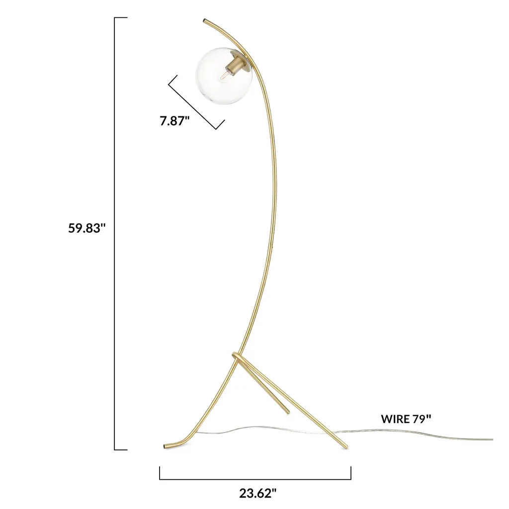 Light Society Addis Floor Lamp - Brushed Brass/clear