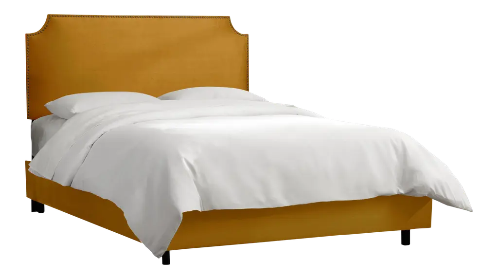 Madison Bed In Citronella Luxe Velvet, Twin