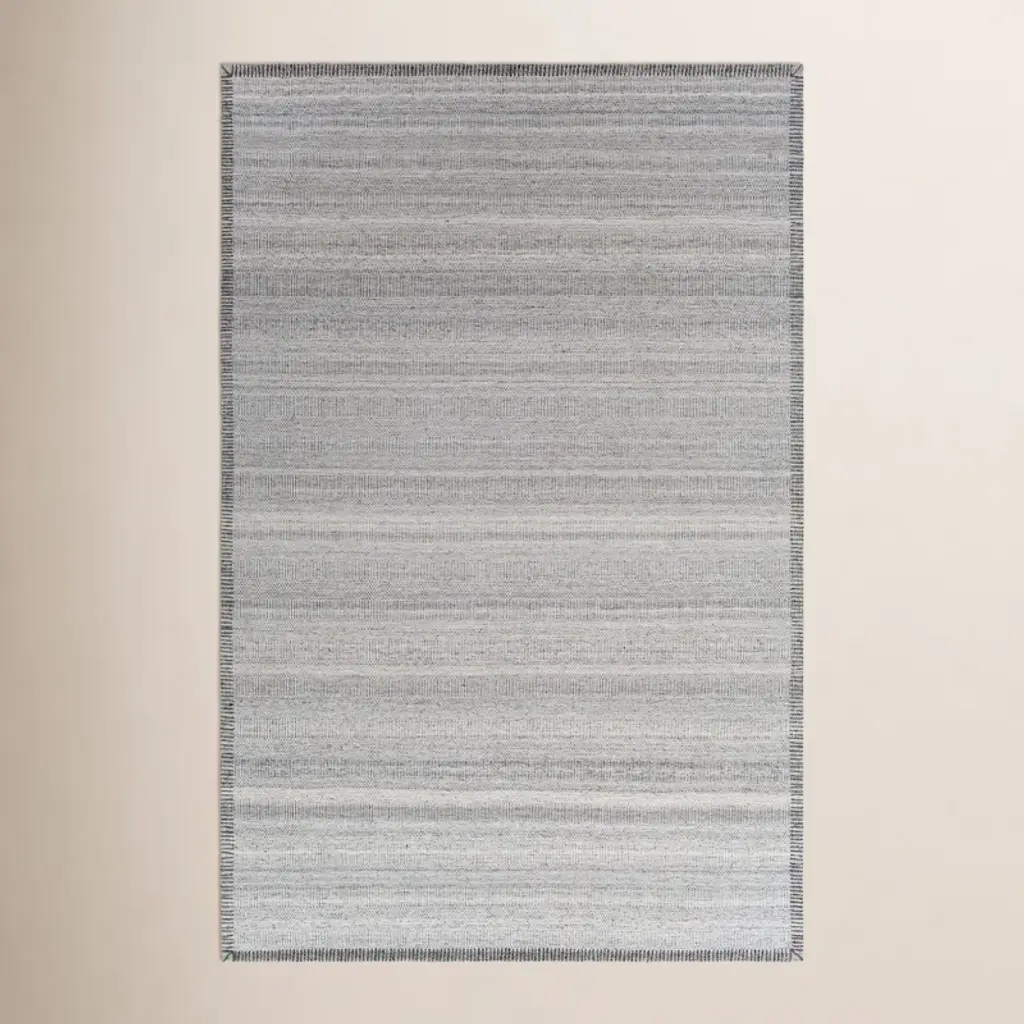 Eljah Solid Color Handmade Flatweave Silver Gray Area Rug