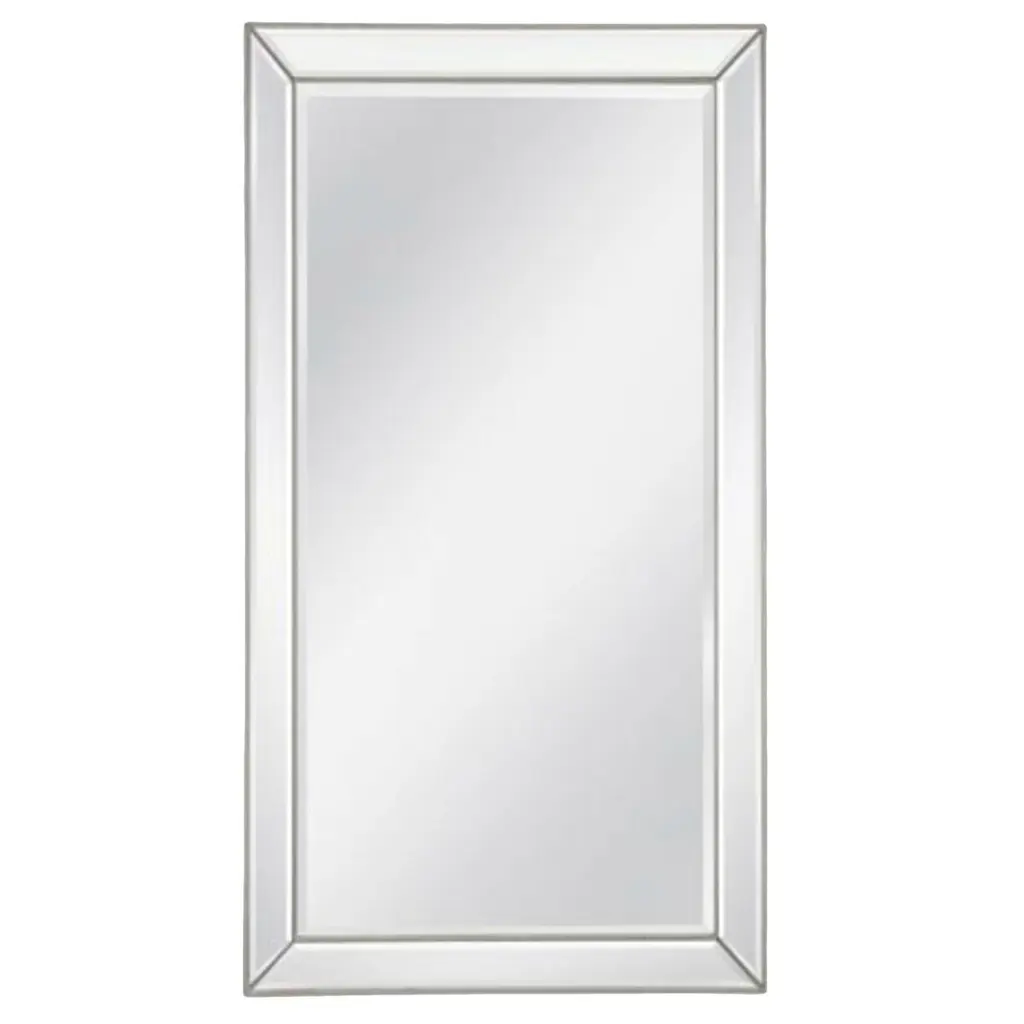 Evan Floor Mirror, White/silver