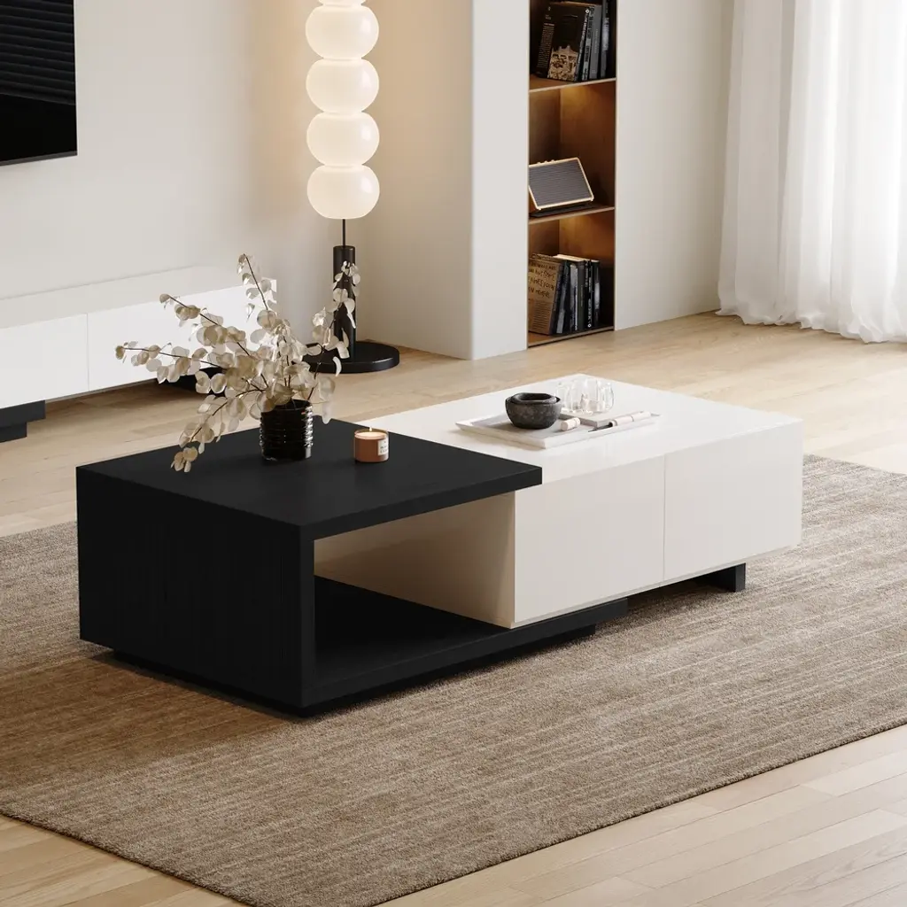 Quoint Extendable Coffee Table With 2 Drawers(47"-69")