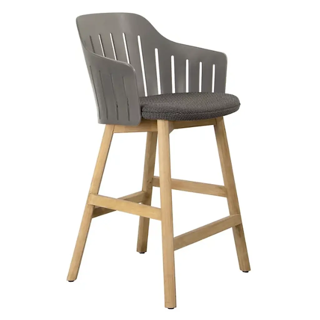 Choice Indoor/outdoor Stool With Seat Cover, Teak Base