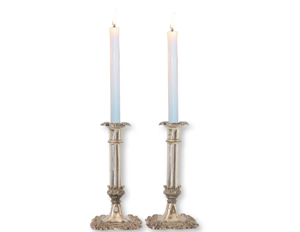 Antique English Silverplate Candlesticks