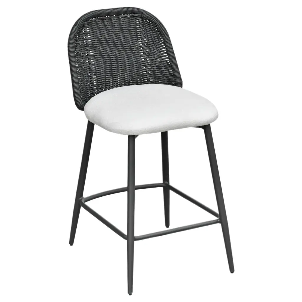 Cerelia Outdoor Performance Fabric Wicker Counter Stool