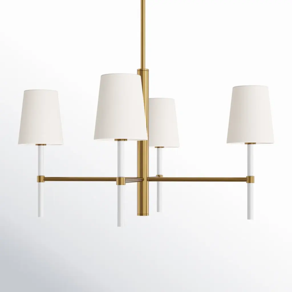 4 Light Metal Dimmable Cylinder Chandelier