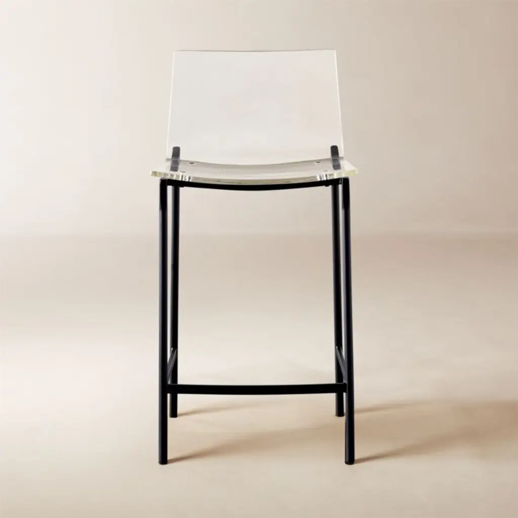 Chiaro Clear Acrylic Counter Stool With Black Legs