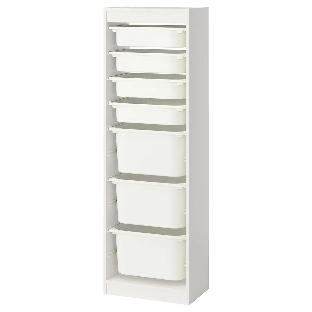 Trofast Storage Combination With Boxes - White/white 18 1/8x11 3/4x57 1/8 "