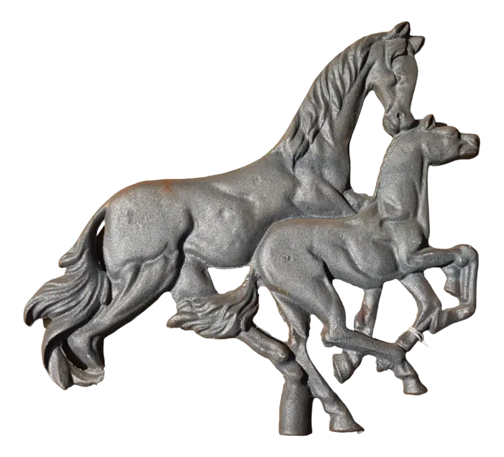 Cast Iron Ornament Of Horses Decoration