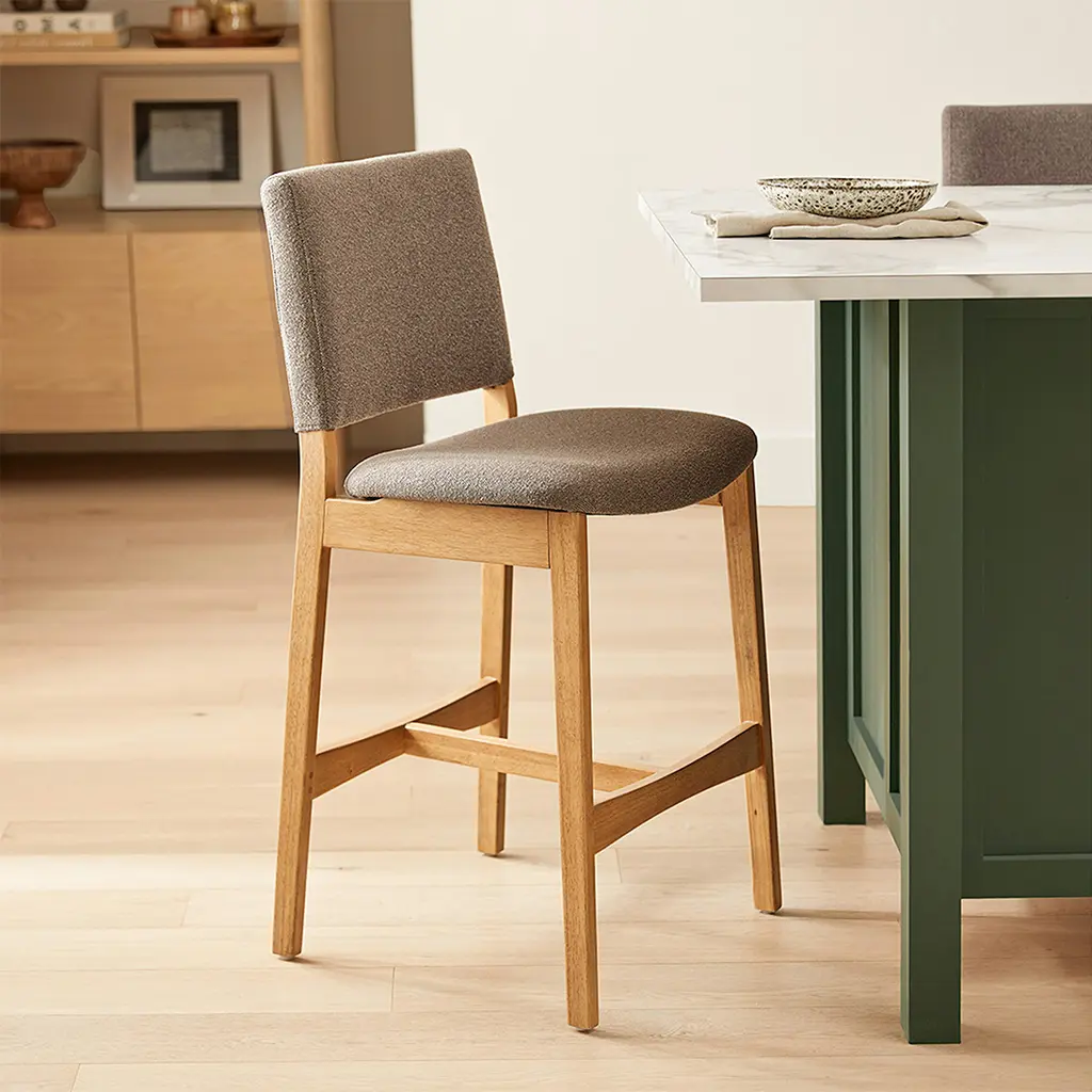 Nosh Counter Stool - Oak And Ratine Brown
