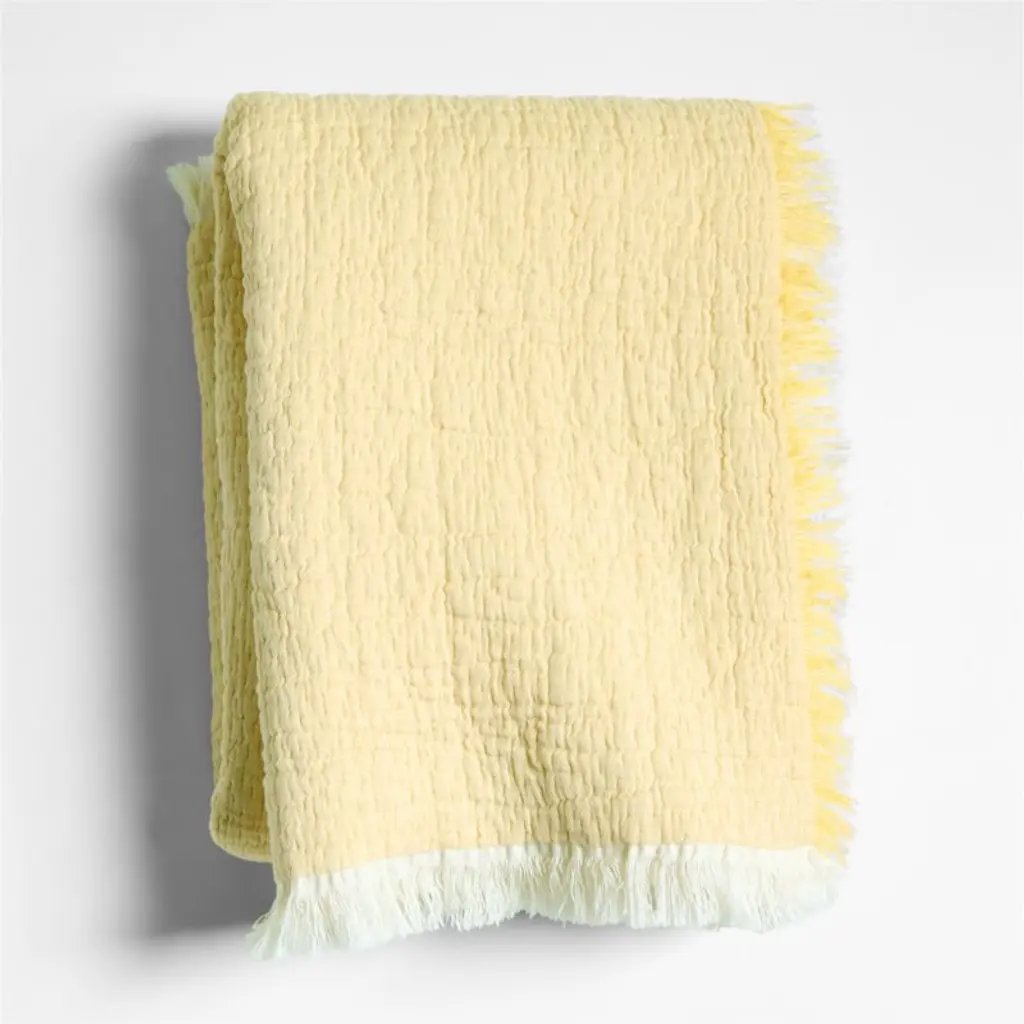Supersoft Straw Yellow Organic Cotton Gauze Baby Stroller Blanket