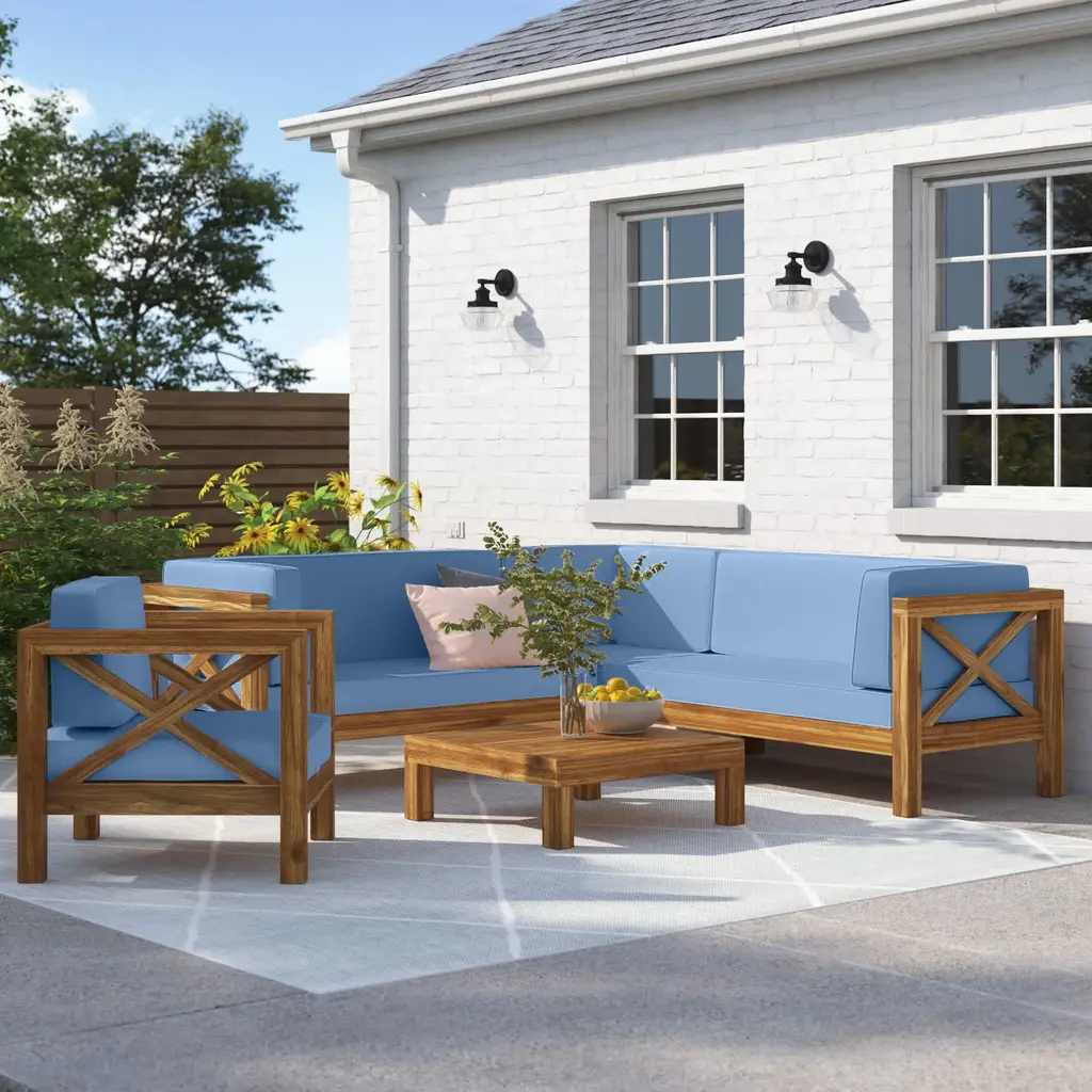 Waterford Acacia 6 - Person Patio Conversation Sets With Cushions