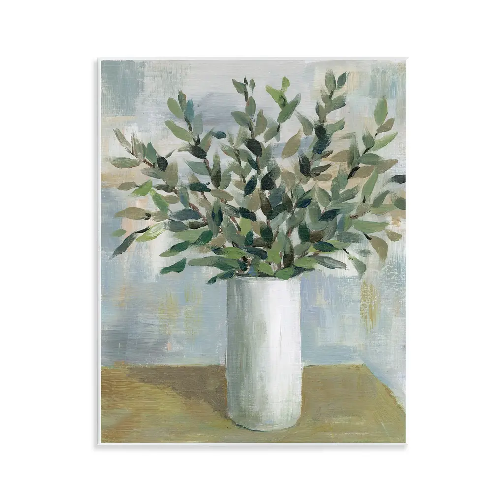 Stupell Leafy Green Plant Vase Wall Plaque Art Design By Cloverfield & Co. - 11 X 14