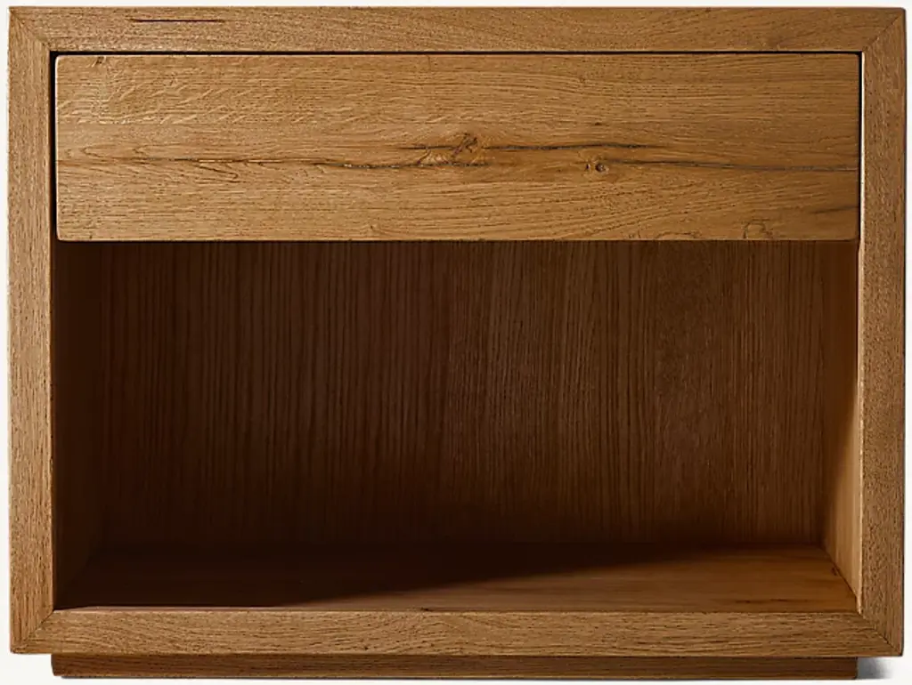 Reclaimed Oak Thin Frame Open Nightstand