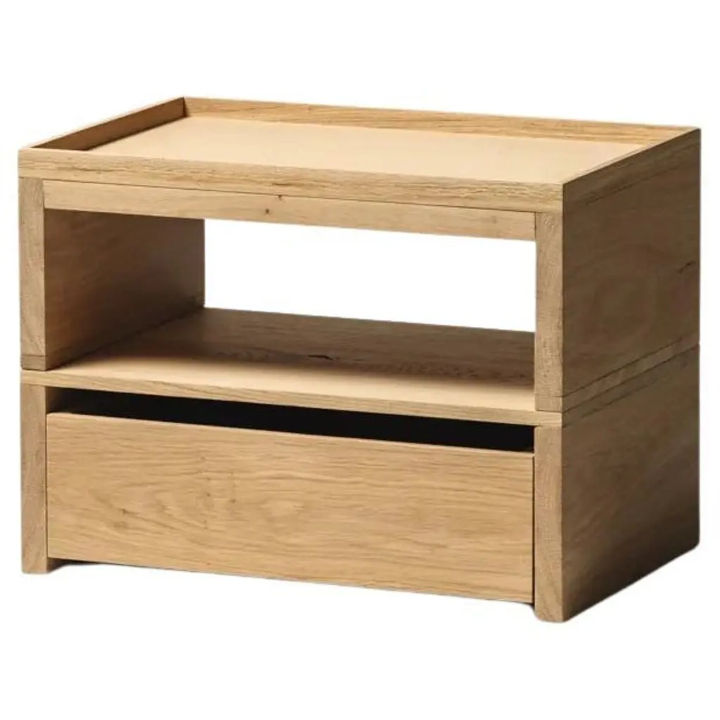 Unique, Solid Oak Oil Eileen Bedside Table By Obstacles