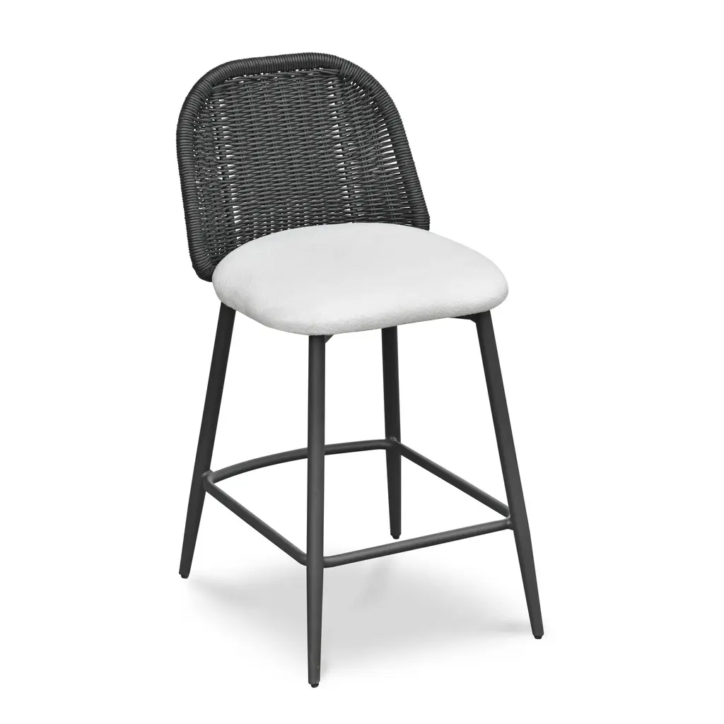Alexa Performance Fabric Outdoor Counter Stool - Black