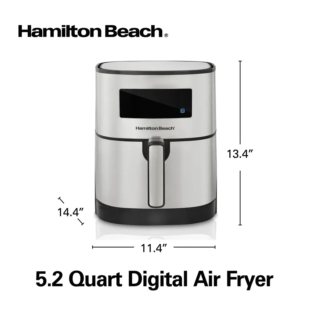 Hamilton Beach 5 Liter Digital Stainless Steel Air Fryer - Stainless Steel