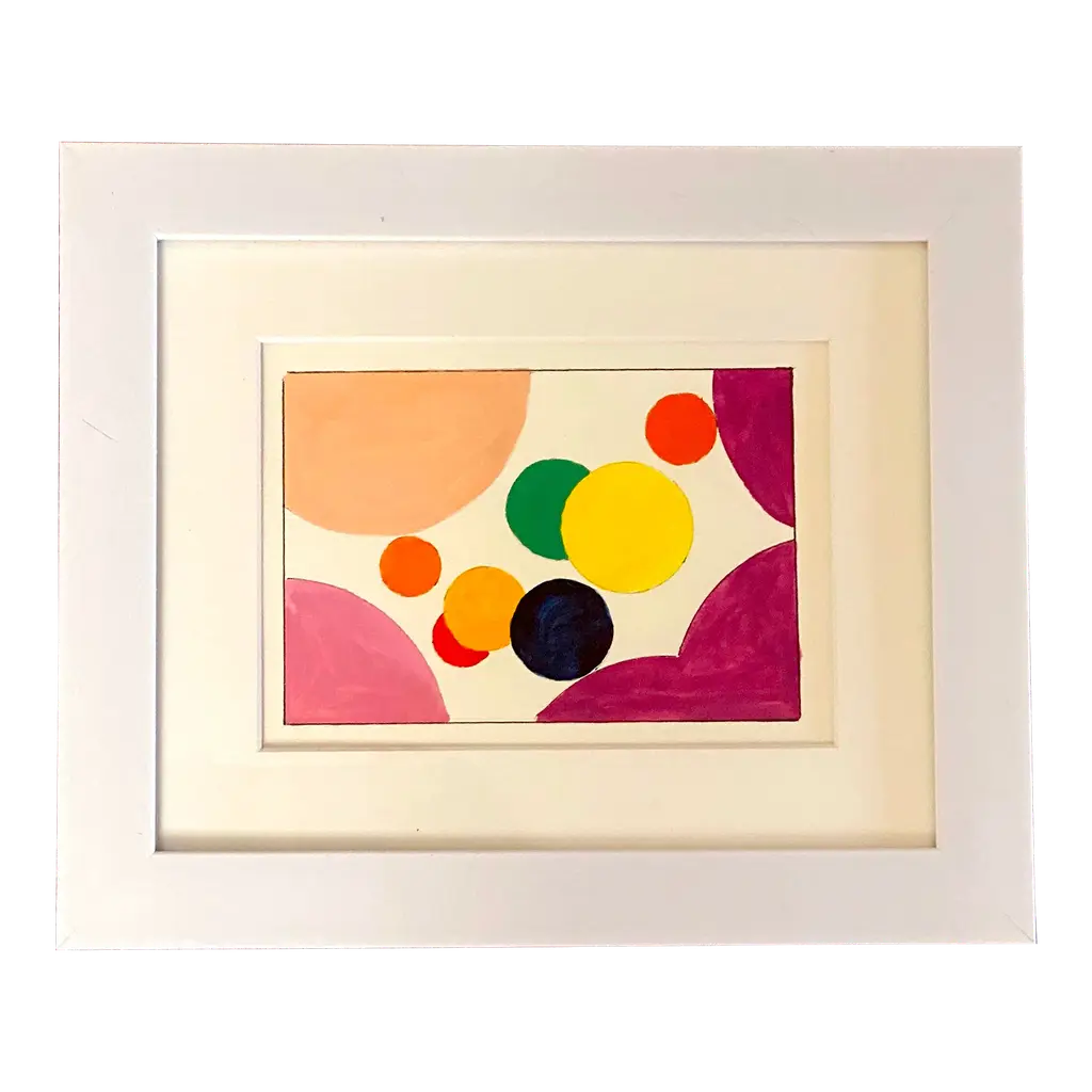 "Dots 2" Contemporary Modern Abstract Print, Framed