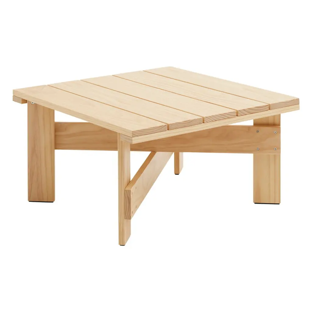 Crate Low Table, 75,5 X 75,5 Cm, Lacquered Pine