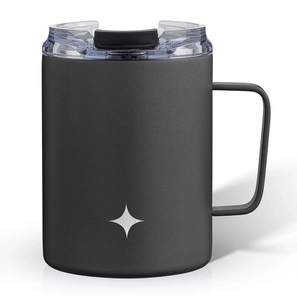 Joyjolt Vacuum Insulated Stainless Steel Tumbler Mug With Lid & Handle - 12 Oz - 12 Oz - Black