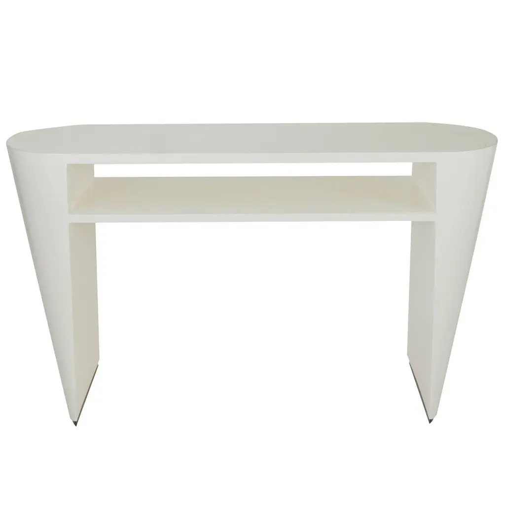 Art Deco White Lacquered Console Table, Customizable