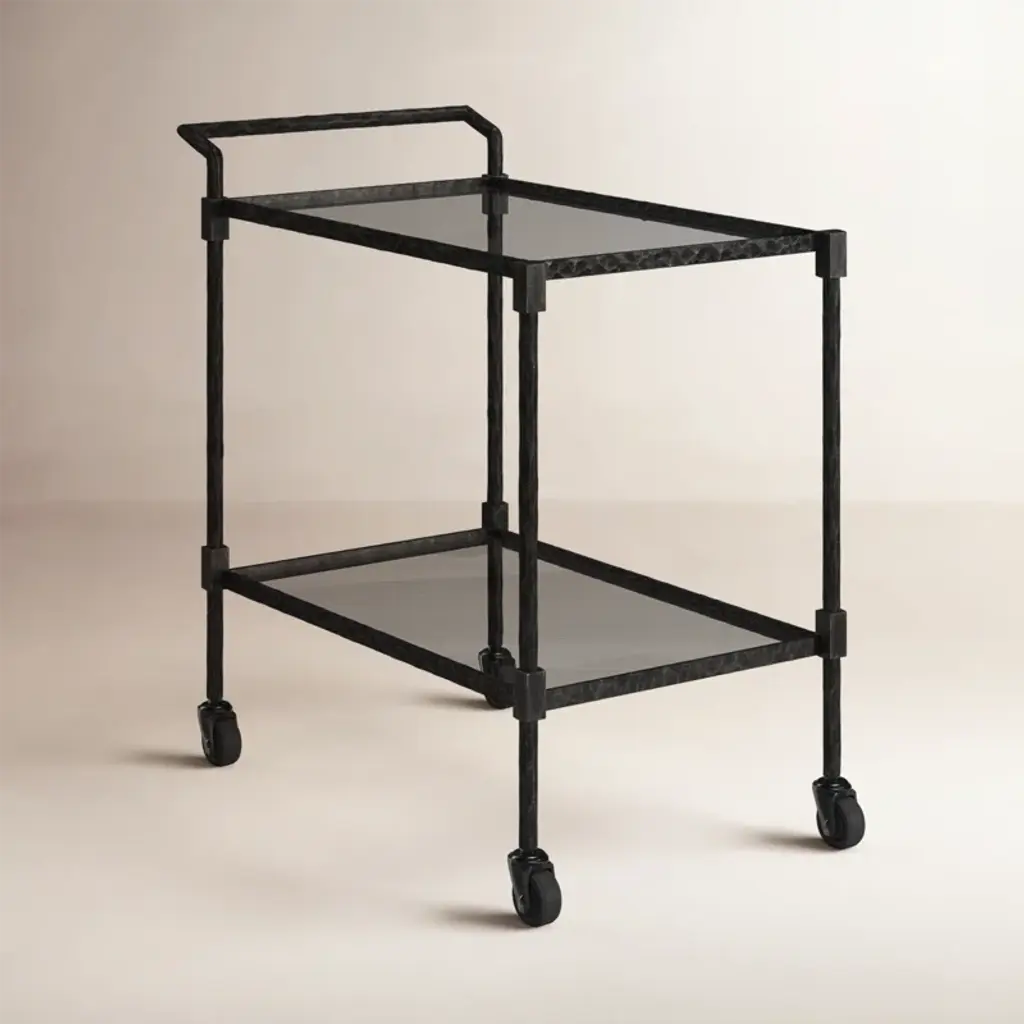Claudia Metal And Glass Bar Cart