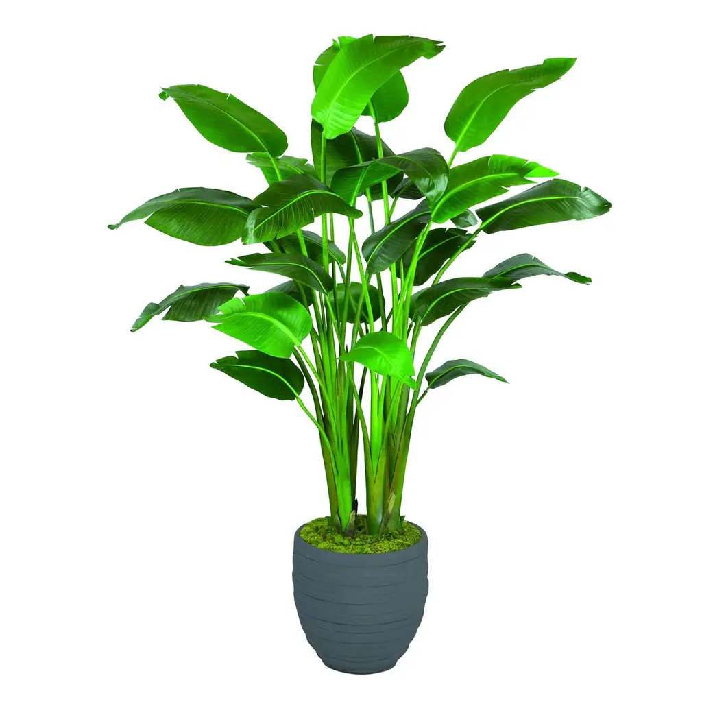 Faux Travelers Palm In Stonecast Pot