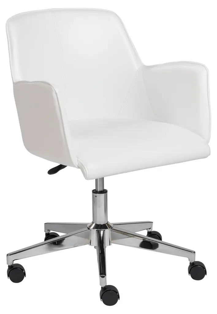 Sonny Leatherette Office Chair, White