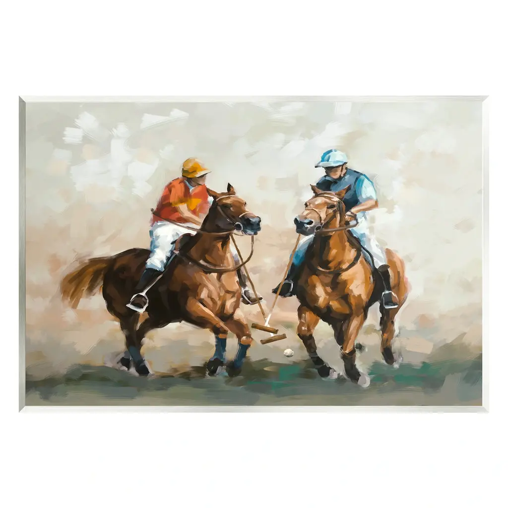Stupell Equestrian Polo Players Wall Plaque Art Design By Ziwei Li - 15 X 10