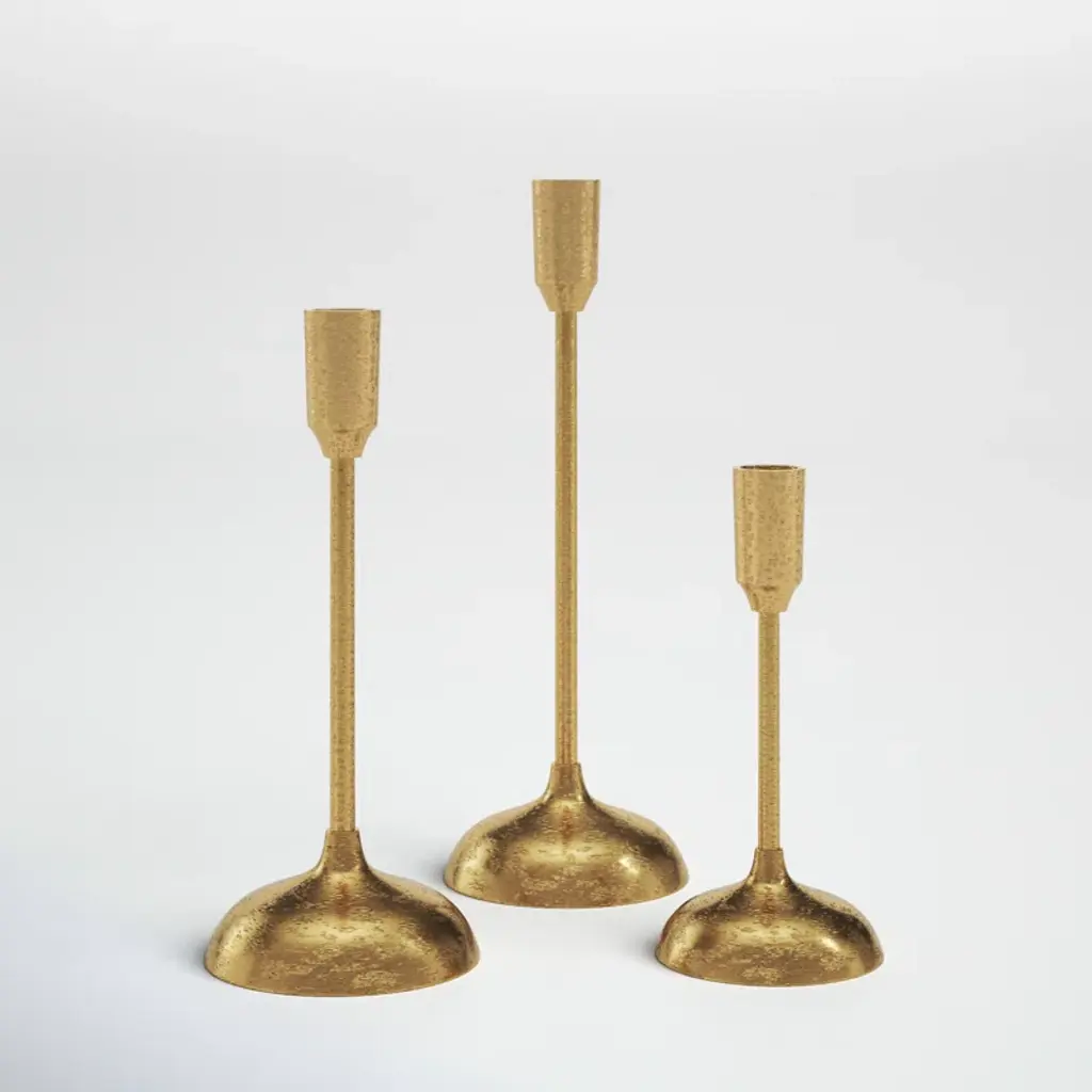Brushed Gold Mod Taper Holder- Set Of 3