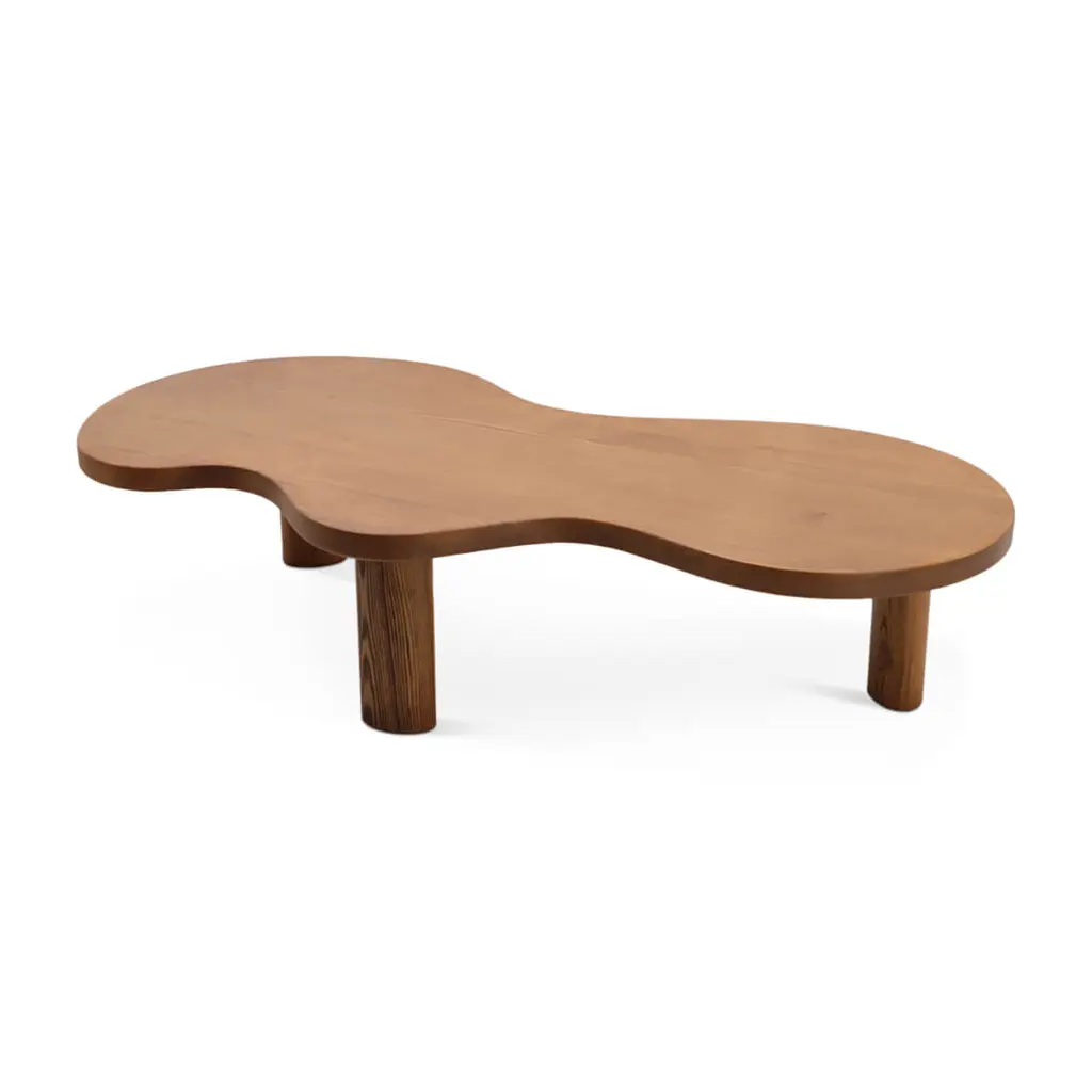 Ines Organic Modern Wood Freeform Cloud Coffee Table