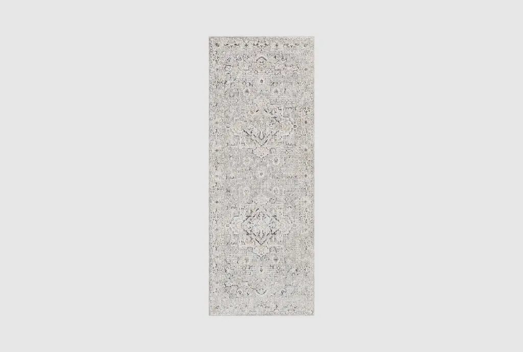 3'3"x10' Rectangle Runner Rug-Modern Taupe Fringed Fiber | Oriental | Long Low Pile By Surya