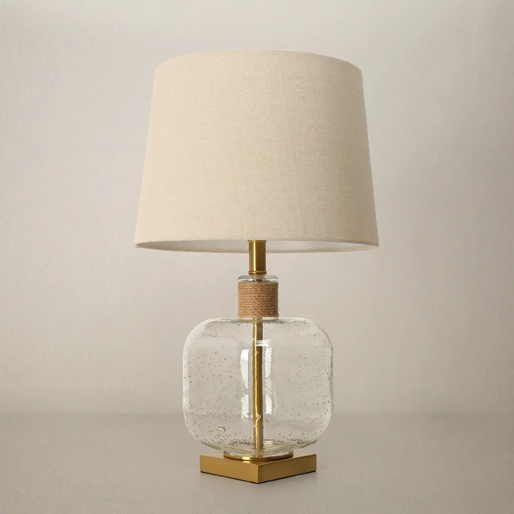Modern 24-Inch Table Lamp Clear Glass Desk Lights In Gold - D14"xh24" - D14"xh24"