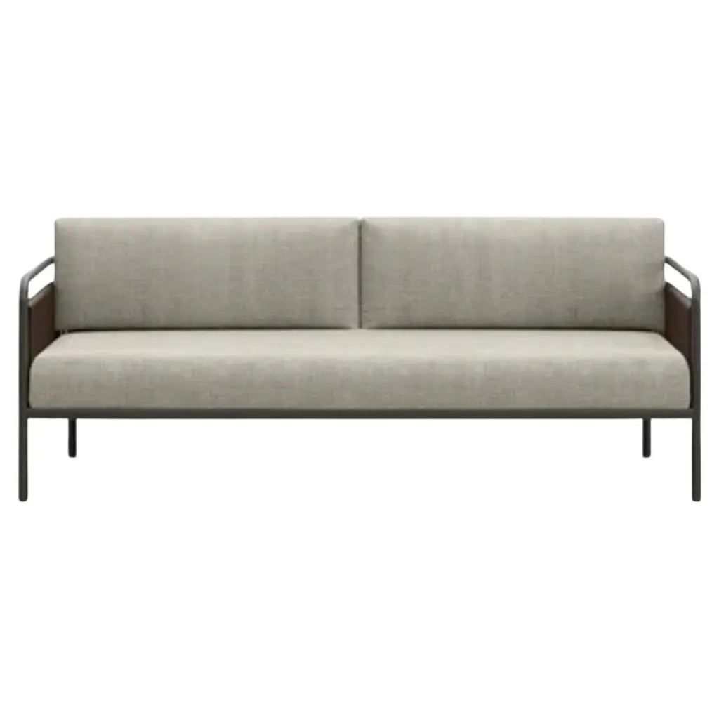 Link-Terra Wicker And Powder-Coated Aluminum Two-Seater Outdoor Sofa By Snoc