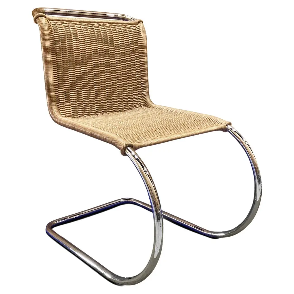 Mies Van Der Rohe Mr Rattan Armless Side Chair By Knoll