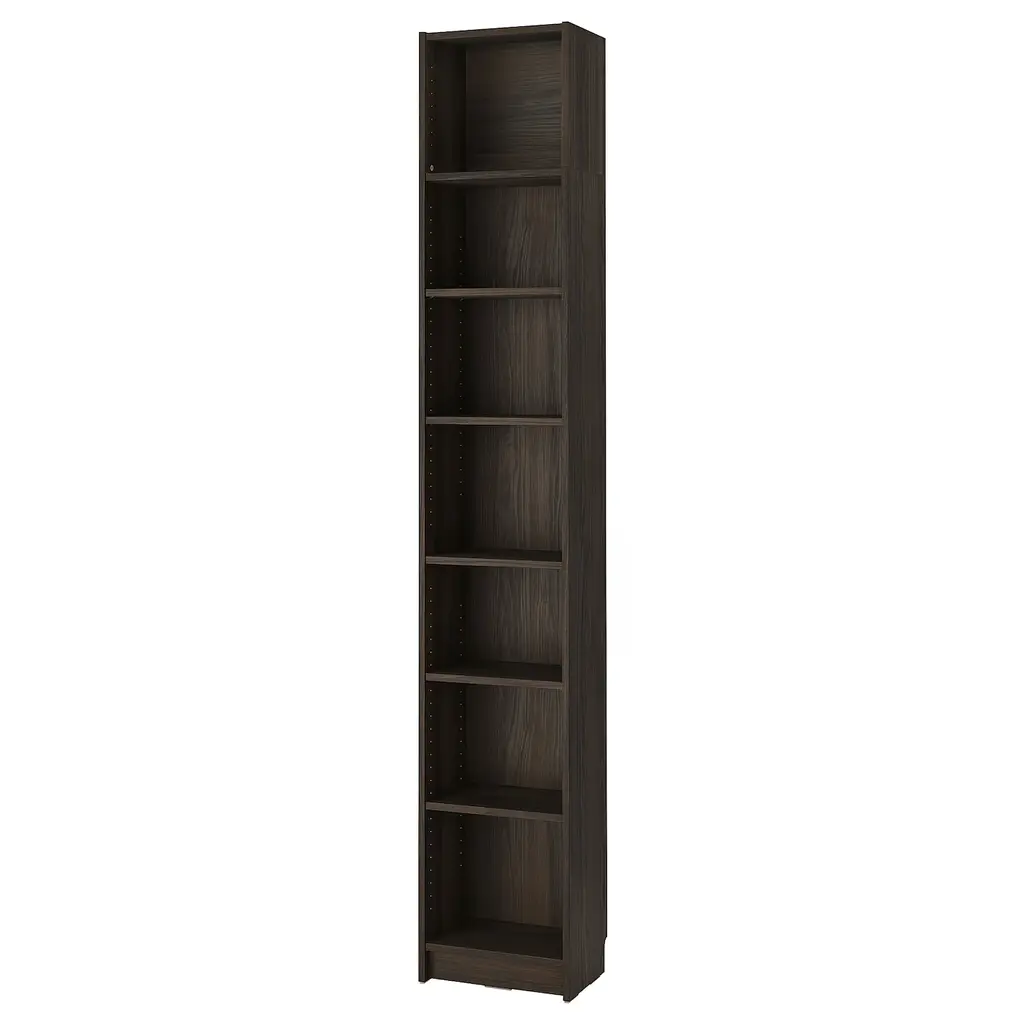 Billy Bookcase With Height Extension Unit - Dark Brown Oak Effect 15 3/4x11x93 1/4 "