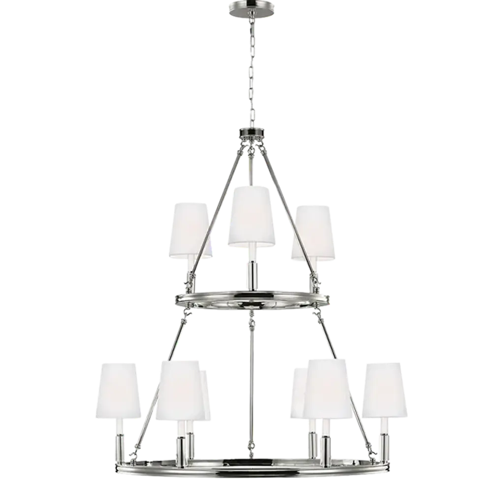 Sean Lavin By Visual Comfort Studio Lismore Large Chandelier In Polished Nickel