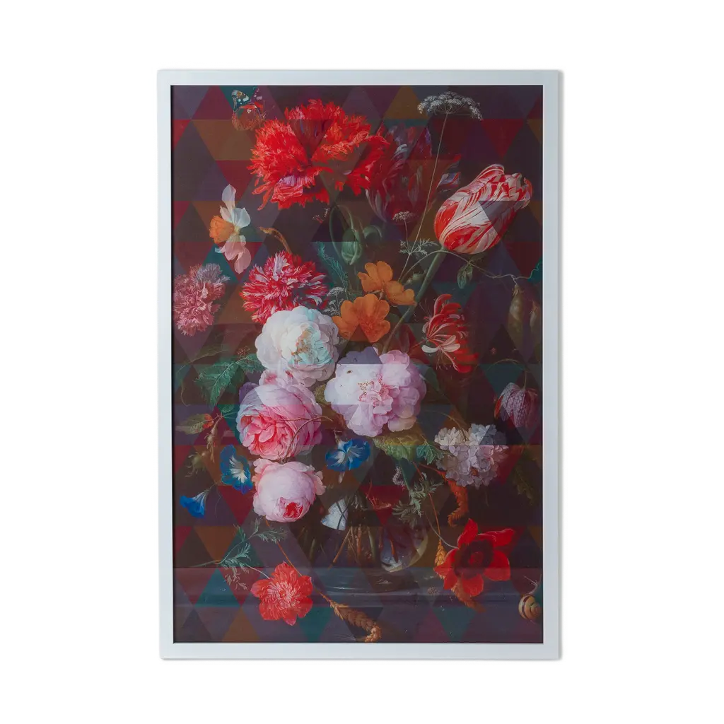 Decorative Panel With Fancy Bouquet 4 In White Frame From Vgnewtrend, Italy