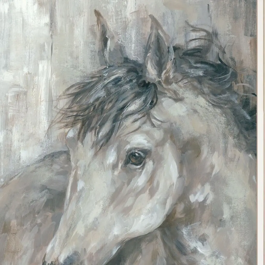 Set Of Two True Spirit Horses 1 White Framed Print Wall Art - White