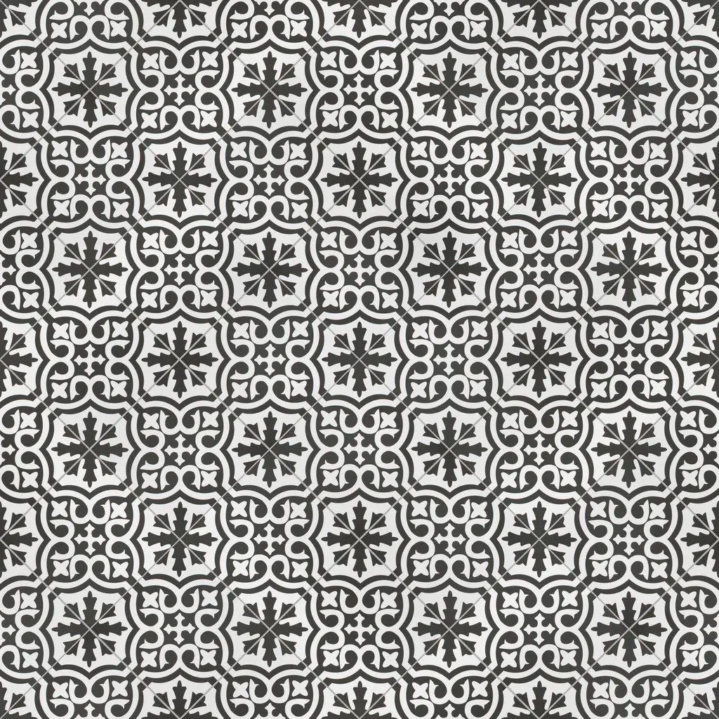 Merola Tile Berkeley Ii Black 17-5/8" X 17-5/8" Ceramic Floor And Wall Tile - Case (6 Tiles)